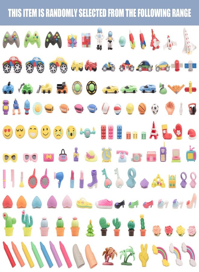 CLOCK KING 132pcs 3D Cute Kids Erasers, Random Desktop Pet Toys Gifts, Classroom Rewards Kids Party Gifts, Various Styles Such as Animals, Food, Plants, Space, Princess, Sports, Halloween, Christmas - Image 5